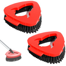 2 Pack Scrubber Head Replacement Compatible with Vileda Turbo Spin Mop System, Stiff Bristle Scrubbing Head Brush Head Scrubber Brush Head for Bathro