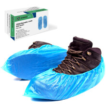 Bermond Life Disposable Shoe Covers | Pack of 100 Plastic Shoe Covers | Blue & Waterproof Shoe Protector | Overshoes with a Storage Box | Shoe Covers