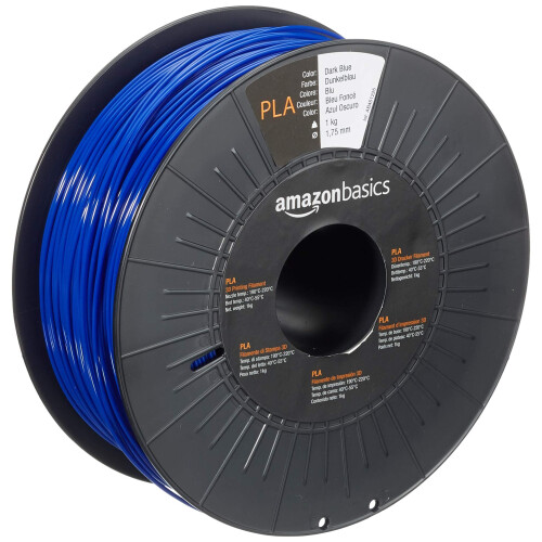 Amazon Amazon Basics PLA 3D Printer Filament, 1.75 mm, Dark Blue, 1 kg Spool