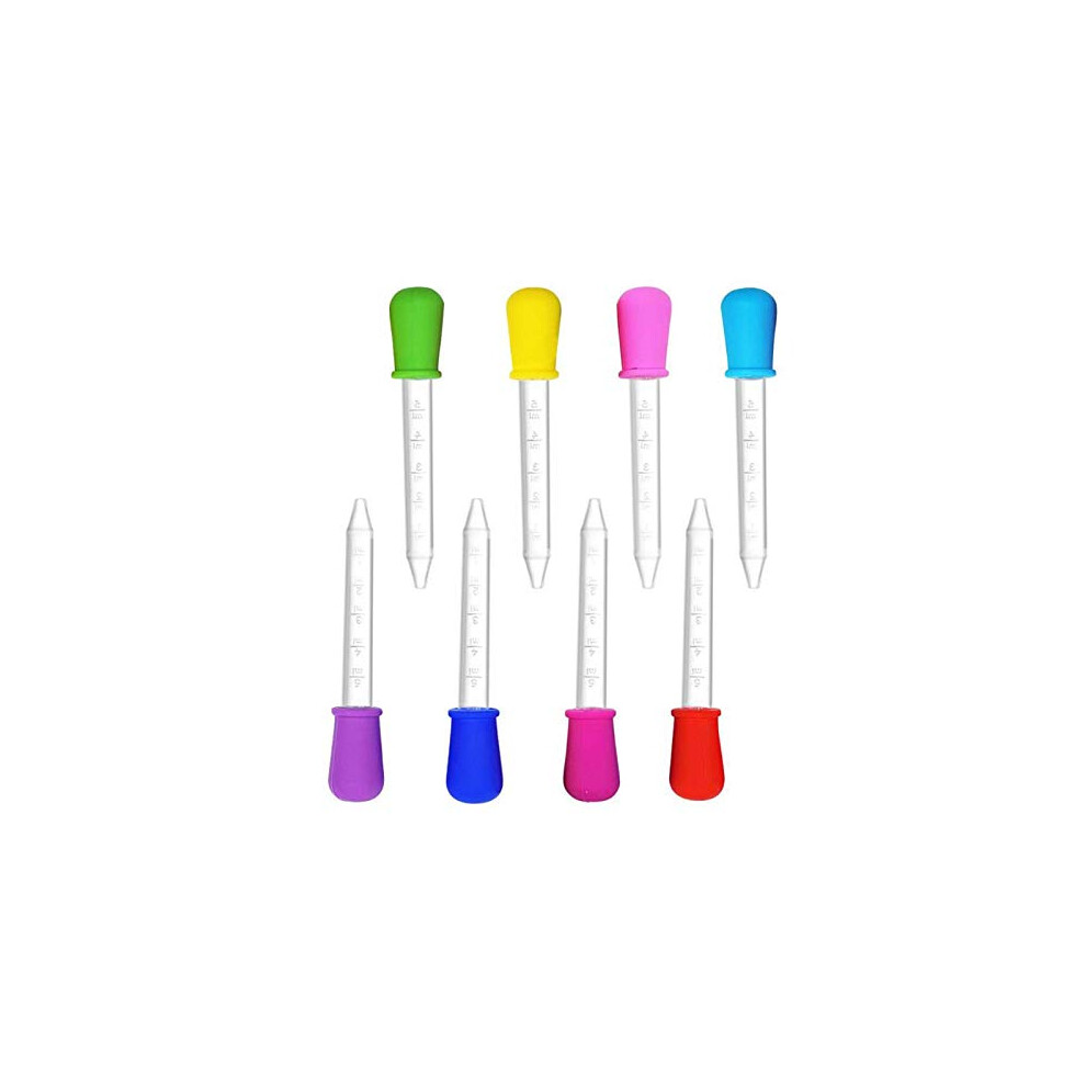 Dairf Silicone Liquid Droppers, 8 Pcs Clear Plastic Droppers Pipettes Bulb Tip Eye Dropper For Candy Molds Baby Feeder, Gummy Mold And Crafts
