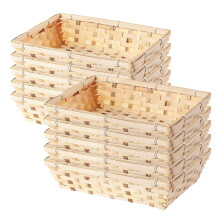 10 Pcs Natural Bamboo Basket Gift Hampers Retail Display Home Organizer (Small)