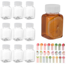 FANTESI 9 Pcs Ginger Shot Bottles With Lids 3.5oz/100ml Juice Mini Shot Bottles Plastic Leak-Proof Reusable Bottle For Smoothie,Juice,Ginger,Beer