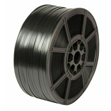 Trojan Heavy Duty Strapping Roll 12mm Wide Black Pastic Hand Pallet Banding 1000m 260kg Brake Strain x 10 Rolls