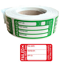 500PCS 51x24MM Pass & 43x23MM 50PCS Fail - Pat Testing Stickers