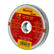 Starrett Angle Grinder Cutting & Slitting Discs - Pack of 12 - For Stainless Steel, Metals & Plastics - 115 x 1mm with 22.23mm Bore - 4.5" Cut-Off Wh