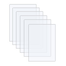 Langaelex 6 Pieces Clear Acrylic Perspex Sheets 20 x 25 cm, 1 mm Transparent Plastic Sheets for Picture Frame Glass Replacement, Projects Display, Pa