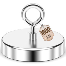 FINDMAG Super Strong Neodymium Fishing Magnets, 1600lbs Pulling Force Rare Earth Magnet with Countersunk Hole Eyebolt for Retrieving in River and Mag