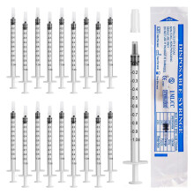 1ml Syringes, 60 PCS Individually Wrapped 1ml Colostrum Syringe With Caps Reusable No Needle Plastic Syringe for Measuring Liquids Scientific Labs Pl