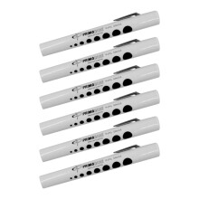 Primacare DL-9223 Pack of 6 Disposable Diagnostic Penlight with Imprinted Pupil Gauge, Lightweight and Moulded Plastic Body Medical Pen Light for Nur