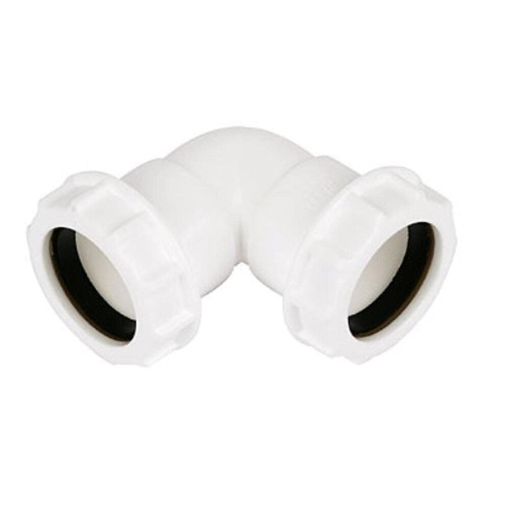 Merriway Bh02915 Waste Compression 90 Degree Bend, 40Mm, White 11937333