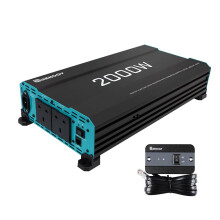 Renogy 2000W Pure Sine Wave Inverter, 4000W Peak 12V DC to 240V AC Power Converter with UK Sockets, UPS Function and Remote Controller for Off-grid,
