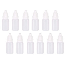 jeufun 10ml/0.34oz Eye Dropper Bottles, 12 PCS Plastic Squeezable Translucent Liquid Empty Bottles with Cap and Removable Plug For Home, Work, Travel