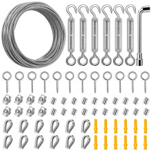 DIYLAND Wire Rope Kit, 35m/2mm Stainless Steel Cable, M4 Turnbuckles Tensioner Kit, PVC Coated Garden Wire for Climbing Plant, Picture, Securing Shad