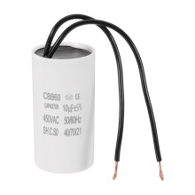 PATIKIL 10uF CBB60 Running Capacitor with 2 Wires, AC 450V Start Up Motor with Frequency of 50Hz/60Hz for Refrigerators, Washing Machines, Water Pump