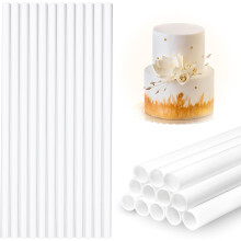 12 Pcs Cake Dowel Rods, 9.5in Plastic Reusable Cake Support Rod, Cake Tier Supports for Stacking Support and Tiered Cake Construction Cake Stand Stic