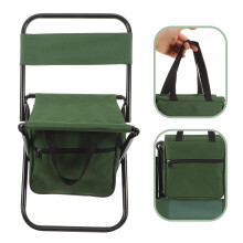 Cadeira dobrável pequena Worgeous, portátil, de alumínio, para camping, para adultos, banquinho verde.