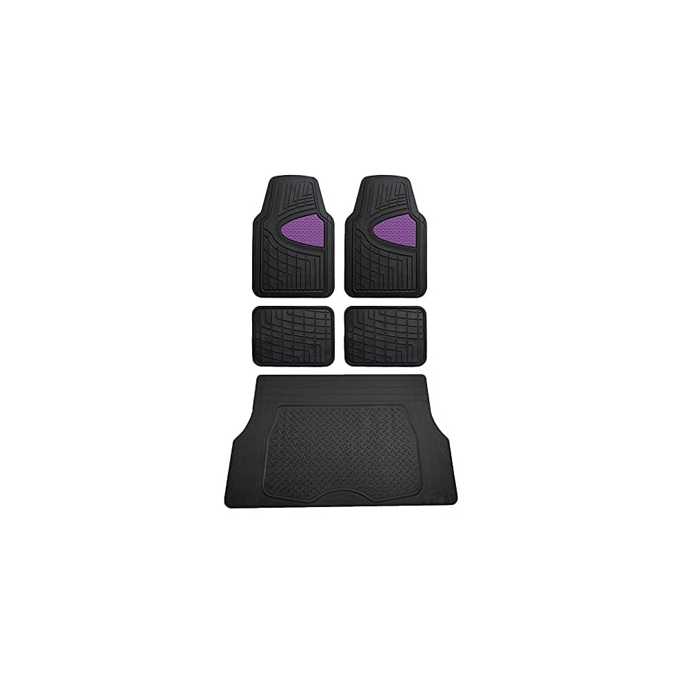 Rubber Car Floor Mats And Cargo Liner Purple/Black 9377112985190