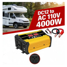 Prenosný solárny menič energie do auta s výkonom 4000 W/8000 W s čistým sínusovým signálom, 12 V/24 V až 110 V/220 V, spoľahlivá kvalita