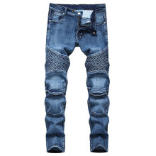 Jean Pants For Men Full Length Dark Wash Button Zipper Casual Skinny Jean Pants With Pockets