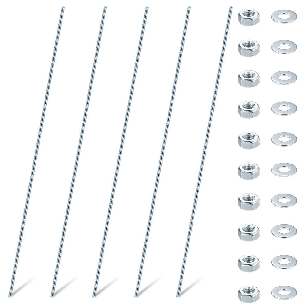 M4 Fully Threaded Rods & Studs, Threaded Bars, Blue Zinc Threads Rods For Anchor Bolts Screws, With Nuts And Washers(M4 X 300Mm) 76524127