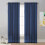 Extra Large Solid Color Sheer Curtains, Semi-Transparent Polyester Drapes with Rod Pocket – Blue 6