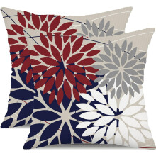 Sierkussenhoezen voor buiten, geometrisch rood en blauw, 20x20 inch