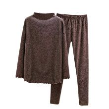 Naisten fleece-lämpöpaita, jossa pilkullinen kaulus ja pitkähihainen pyjama