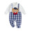 (0-3 Months, White) Casual jumpsuit met geruite romper. 1