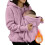 Jaqueta de inverno rosa para gestantes, com capuz e zíper. 5