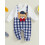 (0-3 Months, White) Casual jumpsuit met geruite romper. 3