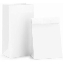 Sacs à lunch en papier blanc, paquet de 100 unités