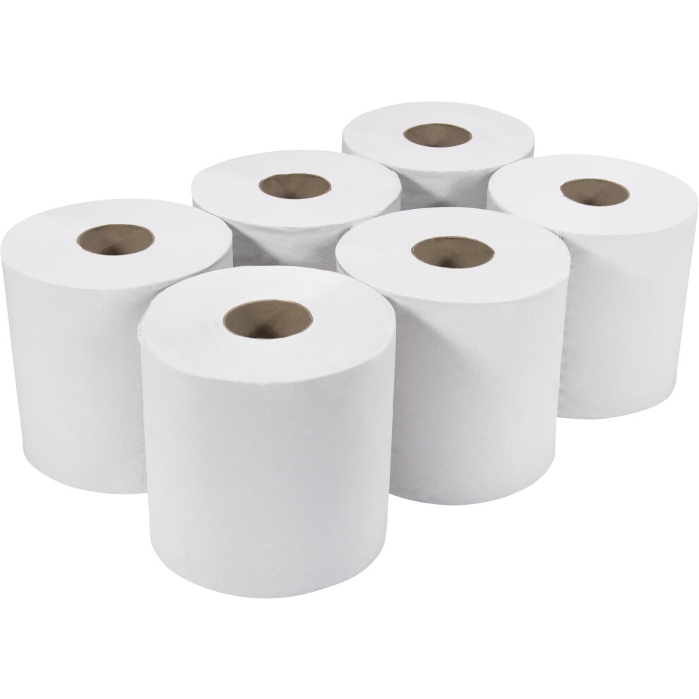 Officely Centrefeed White Rolls - 2 Ply Heavy Duty Industrial Towels - 150 Metres (Pack Of 6) 10657140