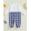 (0-3 Months, White) Casual jumpsuit met geruite romper. 5