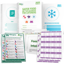 Safer Food Better Business 2026 Compliance Kit - Includes 13-Month Diary, Temp Logs, Allergen Posters & 60 Alert Labels - HACCP/EHO Inspection Ready