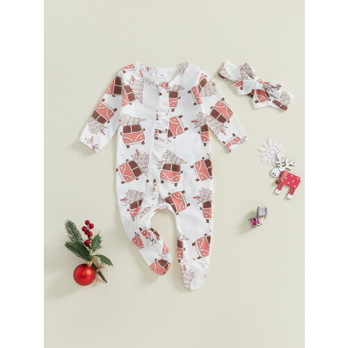 (3-6 Months, White) Χριστουγεννιάτικη στολή μωρών αξεσουάρ μαλλιών 2