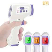 No-Touch Digital Thermometer - Accurate & Fast 1-Second Fever Detection with Alarm, Easy-to-Read LCD Display, Battery Operated (2 AA Not Included)