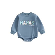 (3-6 Months, Blue) Combinaisons pour bébés garçons, grenouillères brodées de lettres, bodies d'automne à manches longues