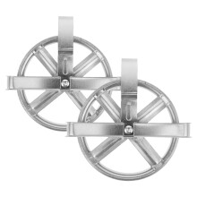 Washing Line Pulley Kit,2Pcs 5 Inch Clothesline Pulley Nylon Rope Pulley Cable Puller Compatible with Outdoor Drying Clothing Fits Rope Up to Silver
