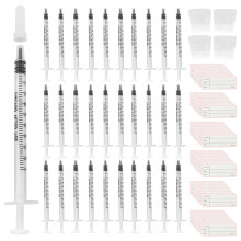50 Pcs Colostrum Collector Kit, 1ml Breast Milk Collector with Protective Cap, Breast Milk Collector with 4 20ml Measuring Cup and 54 Stickers, Colos