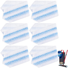 6pcs Replacement Mop Pads for vileda h2pro spin mop system,Microfibre Washable Reusable flat mop, Stubborn dirt removal,Suitable for all hard floors