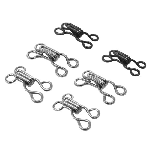 Ganci e occhielli per cucire gonne, 100 pezzi, neri 2