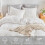 Parure de lit bohème blanche, taille Queen, 3 pièces, en microfibre 3
