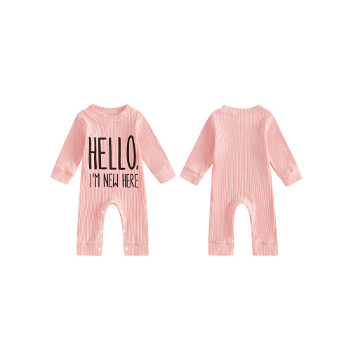 (Newborn, Pink) Φθινοπωρινή φόρμα για στρογγυλή λαιμόκοψη. 1