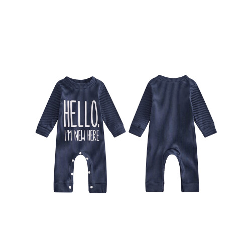 (Newborn, Navy Blue) Φθινοπωρινή φόρμα για στρογγυλή λαιμόκοψη. 1