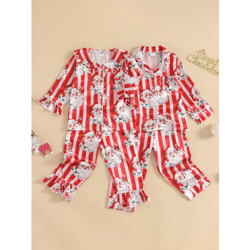 (4-5 Years, Red) Ensemble pyjama de à volants. 2