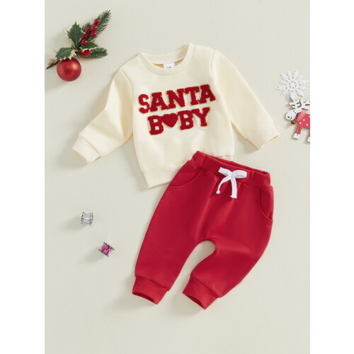(12-18 Months, Khaki) Σετ Χριστουγεννιάτικων Μπλούζας και Κορίτσια 2