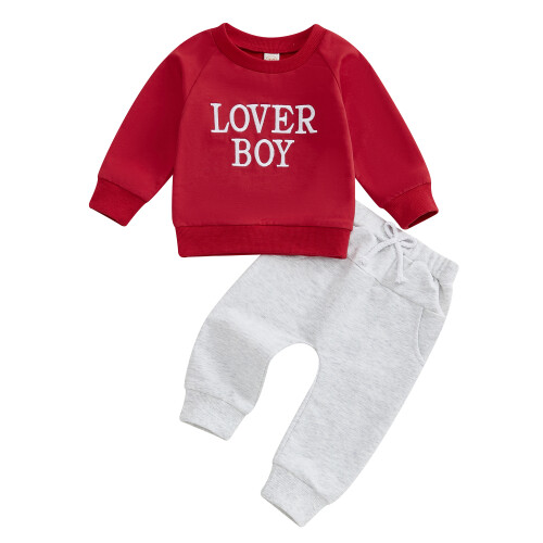 (12-18 Months, Red 1) Conjunto de roupa para recém-nascidos.