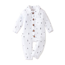 (12-18 Months, Apricot) Combinaison d'automne pour bébé garçon, manches longues, col à revers, imprimé carottes/cactus, boutonnée