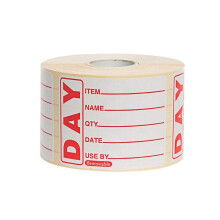 Prepped Product Labels - Roll of 500 (Used to identify discard dates for prepped foods to improve health and safety in the kitchen
