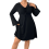 (XL, Black) Robe noire grande soirée décontractée 1